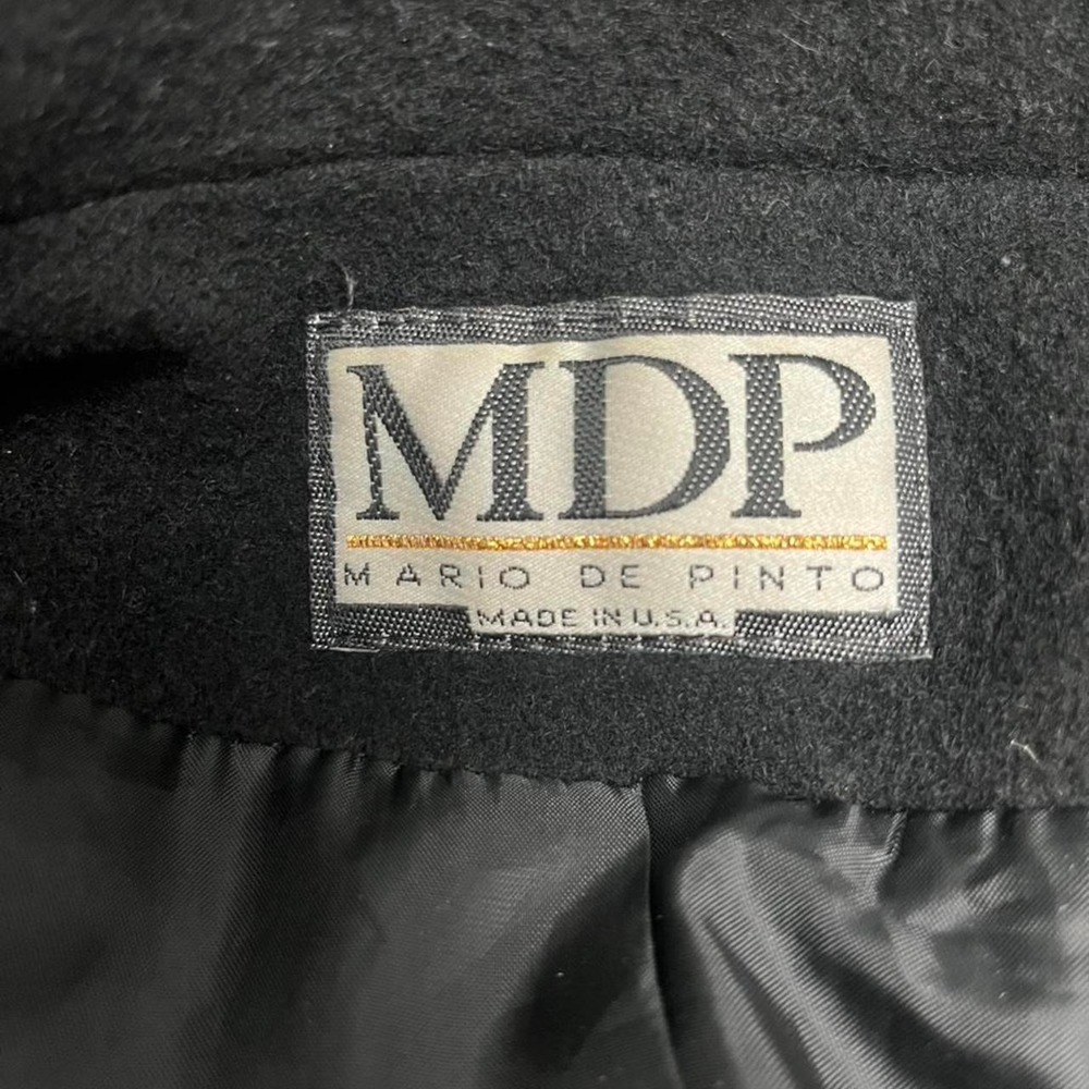 Mario De Pinto Black Wool Blend Full Zip Jacket Made in USA Stand Collar - Picture 2 of 6